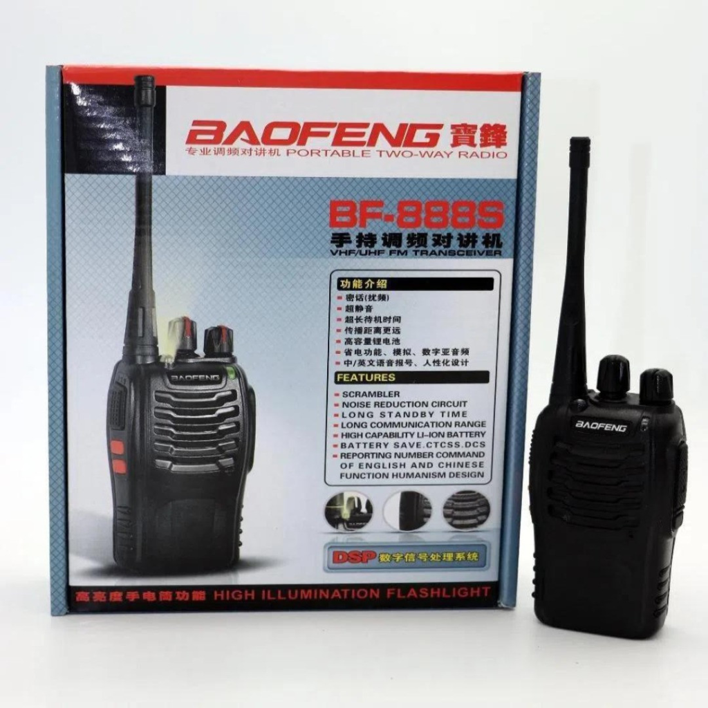2x Baofeng BF-888S Ricetrasmettitori UHF 400-470MHz Walkie Talkie Nero